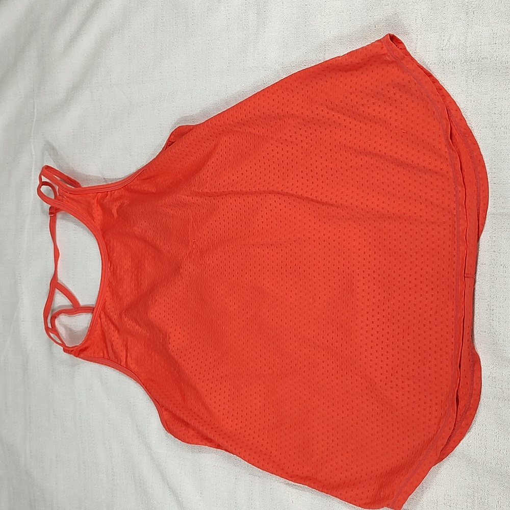 Athleta Bright Orange Red Strappy Back Active Casual Tank Top Women Size Medium